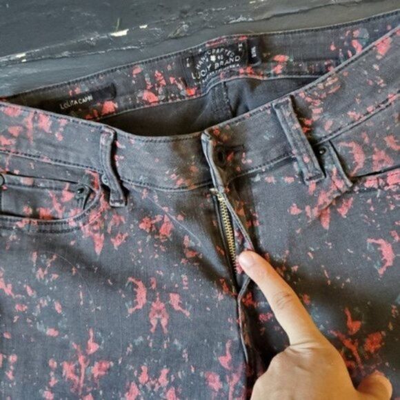 Lucky Brand Red And Black Distressed Jeans - Picture 4 of 8